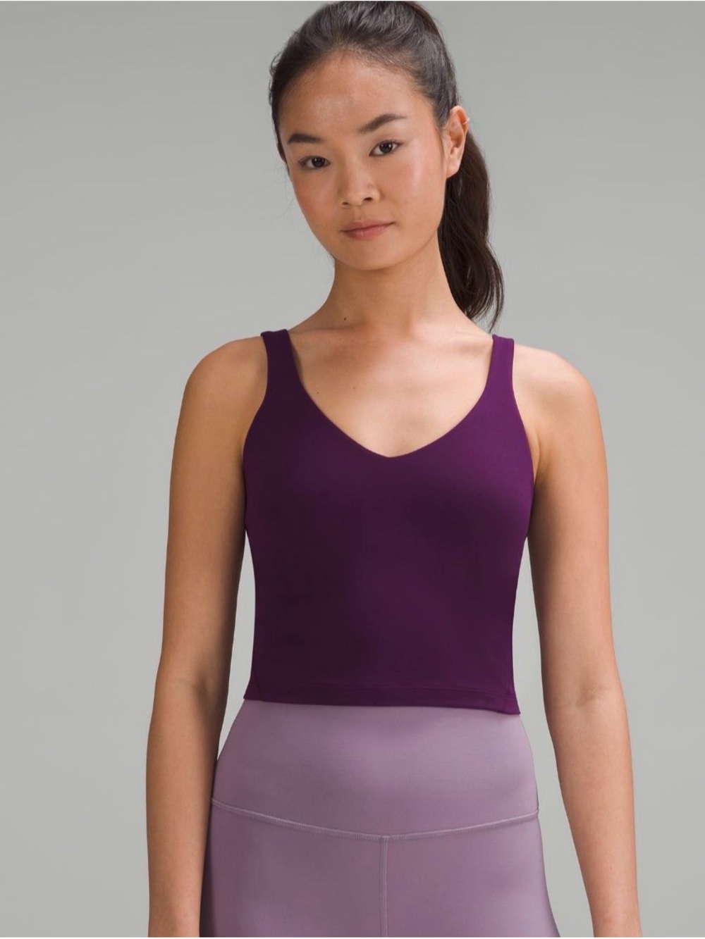 Lululemon Align Tank Cropped Plum Purple Built-In Bra Size 6 - Picture 4 of 4